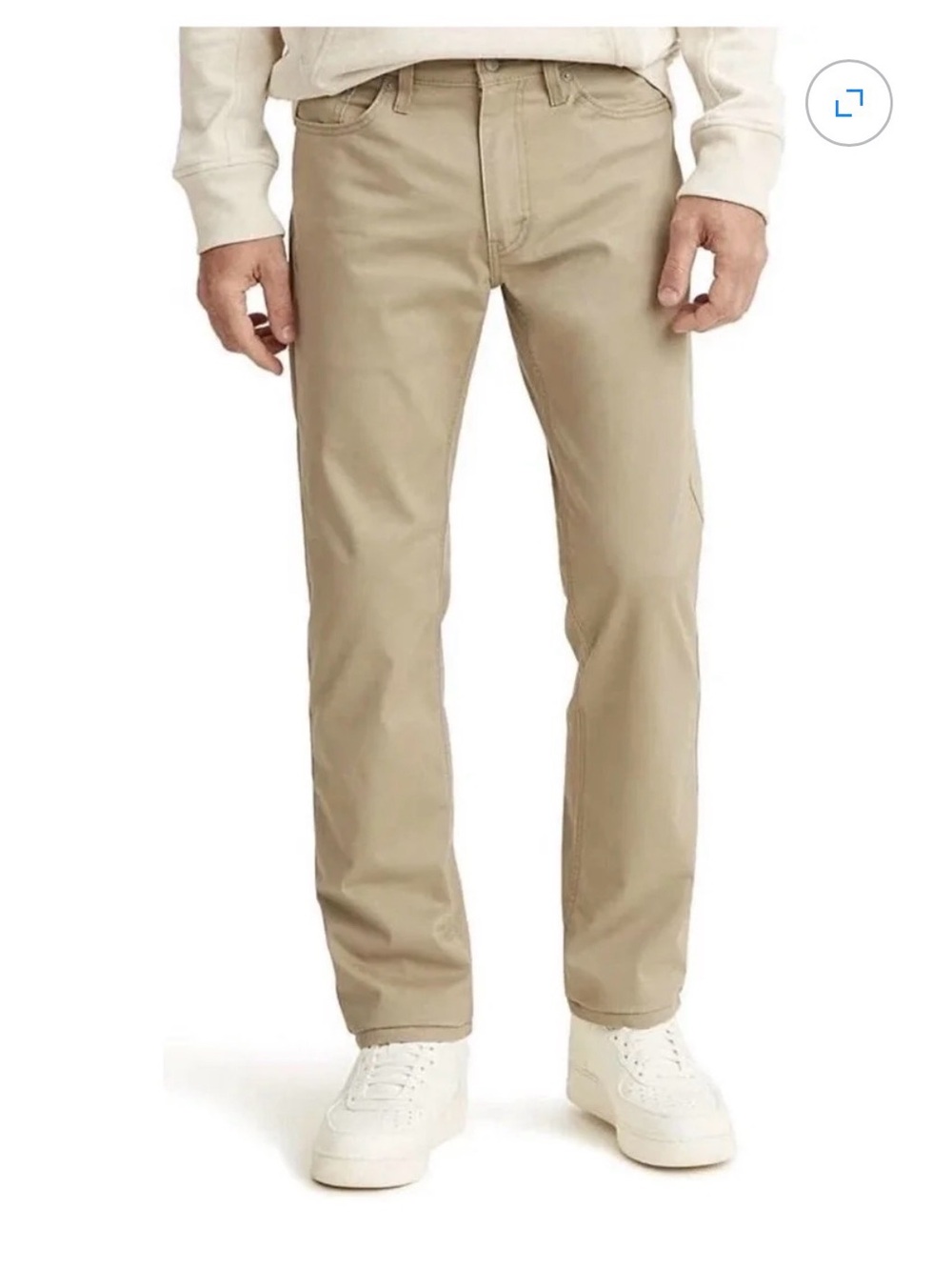 Levi's Straight Fit Khaki Chinos in Beige